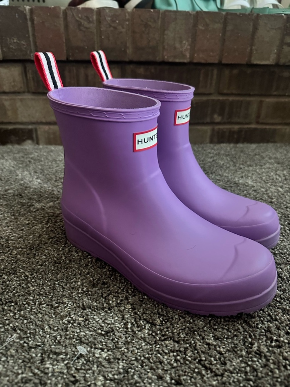 Hunter Original Play Short Rain Boots Purple Size 7 Pastel Twee Boho-Chic